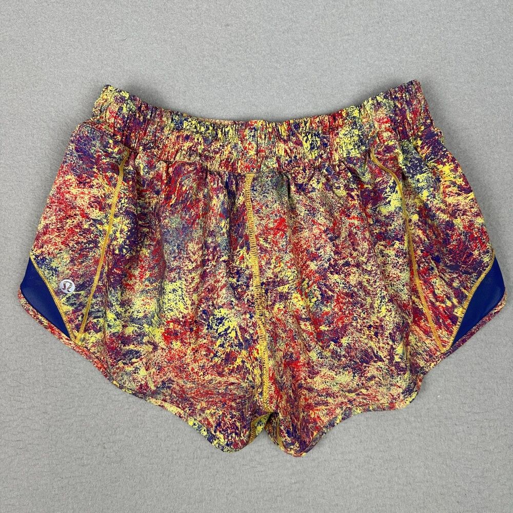 Lululemon Womens 4 Seawheeze 2019 Hotty Hot Shorts Multi 2.5" Inseam Running - Picture 2 of 7